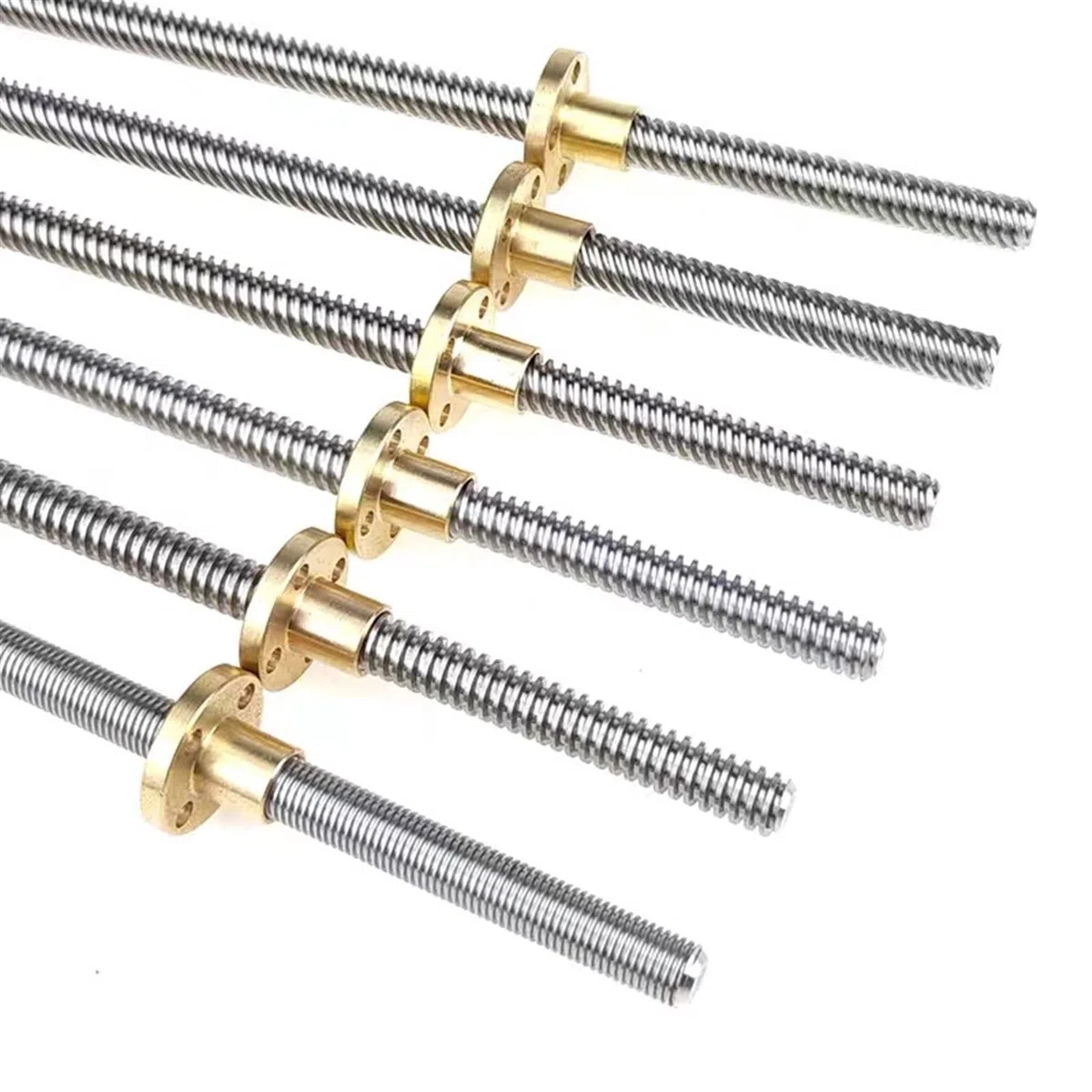 Spindelsteigung T3 T3,5 T4 Leitspindelstange mit Messingmutter, 3 mm, 3,5 mm, 4 mm Vollgewindeschraube, 40 mm lange Trapezgewindespindel aus Edelstahl Wellenmutter (Color : T4 Pitch 1mm Lead 1mm, SI