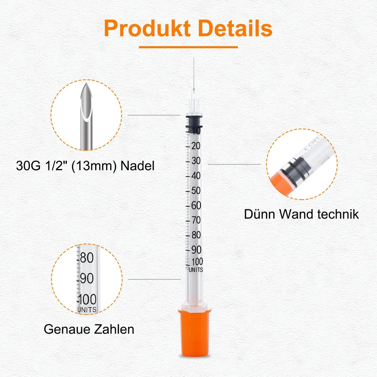 100 Stück 1mL Plastiktube,30G Mehrzweck-Messwerkzeuge(13mm) Einzeln Versiegelte Packung (100)