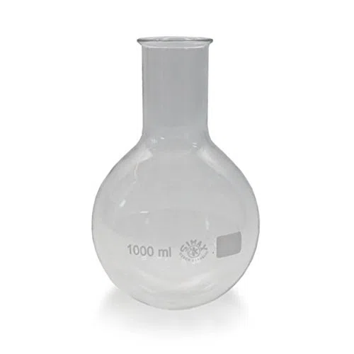 1 x Rundkolben 1000ml aus Borosilikatglas mit Bördelrand (Weithals ISO 24450) * Laborkolben - Reaktionsgefäß - Weithalskolben *