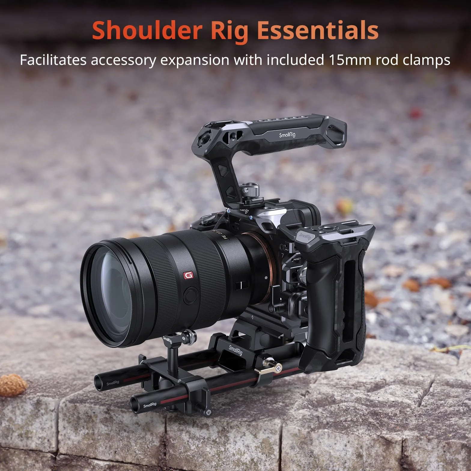 SMALLRIG 15-mm-Carbonfaserstange für 15-mm-Stabhalterungssystem, 20 cm lang, für Stangenklemmen, Mattebox und Follow Focus, 2er-Pack – 5211
