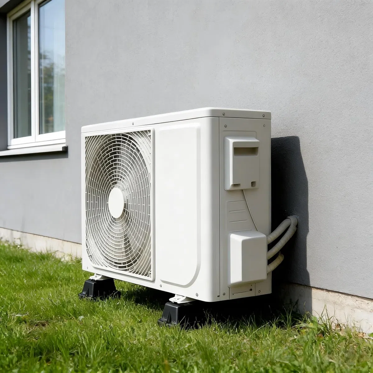 4 Stück Bodenkonsole Klimaanlage Dämpfungssockel aus Gummi Antivibrationsfüße für 9000-36000 BTU Außengeräte, 400kg Belastbar 100x100x65mm Geräuschdämmung&Stoßdämpfung für Klimaanlagen Wärmepumpen