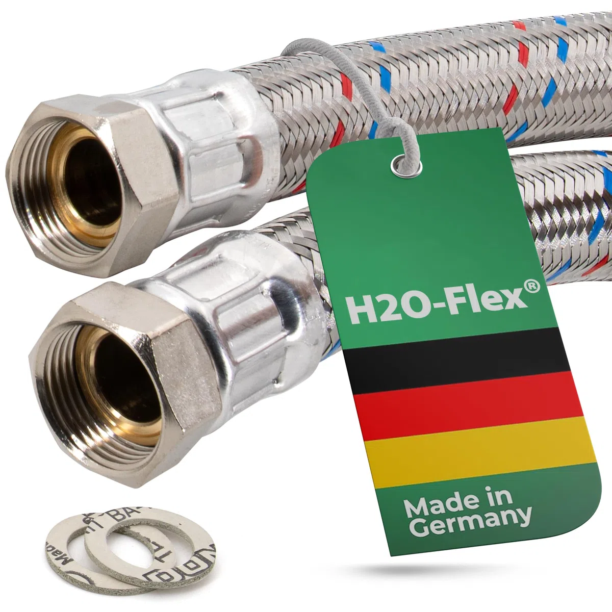 Panzerschlauch DN25 Flexschlauch1 zoll ÜM x 1 zoll ÜM Heizungsschlauch Nutzwasserschlauch für die Heizungsinstallation PN10 Pumpenschlauch Solarschlauch