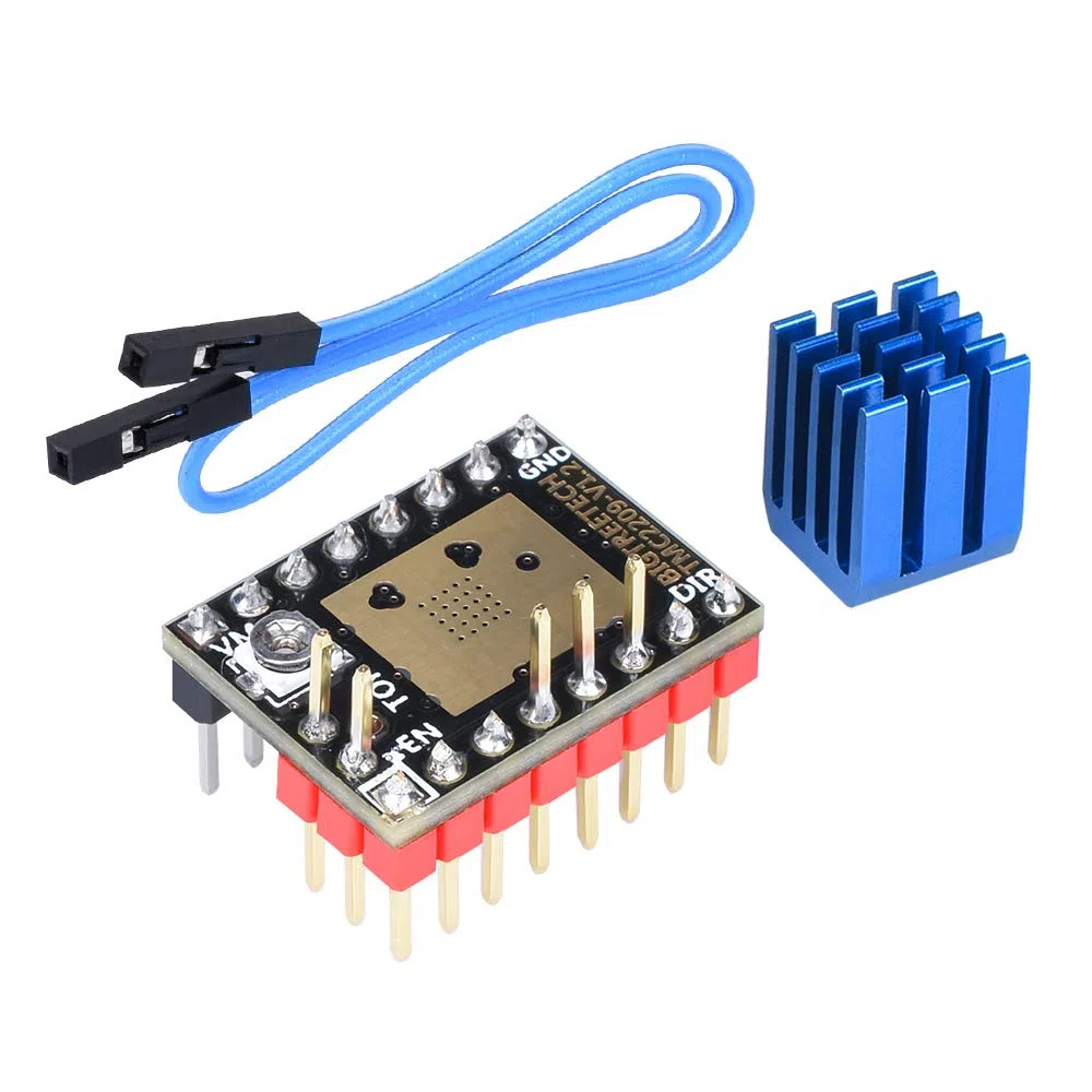 BIQU DIRECT 3D Printer Part Stepstick Mute TMC2209 V1.2 Stepper Motor Driver with Heatsink for SKR V1.3 MKS GEN L Ramps 1.4/1.5/1.6 3D Printer Controller Card (Pack of 5) (UART Mode)