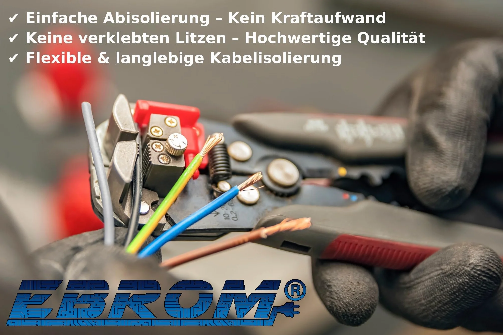 EBROM Schlauchleitung Gerätekabel -RUND- H05VV-F 3x1,5 mm², schwarz, 15 m | von 5 bis 150 m - flexibel RUND - 3x1,5 mm2, z.B. für Haushaltsgeräte Elektrowerkzeuge Verlängerung, mittlere Beanspruchungen