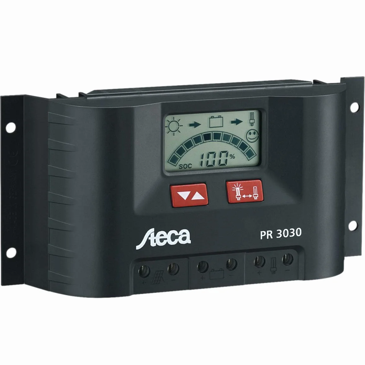 Steca PR3030 3030 Solarladeregler mit LCD Display und Lastausgang für 12 V Verbraucher bis 30 A