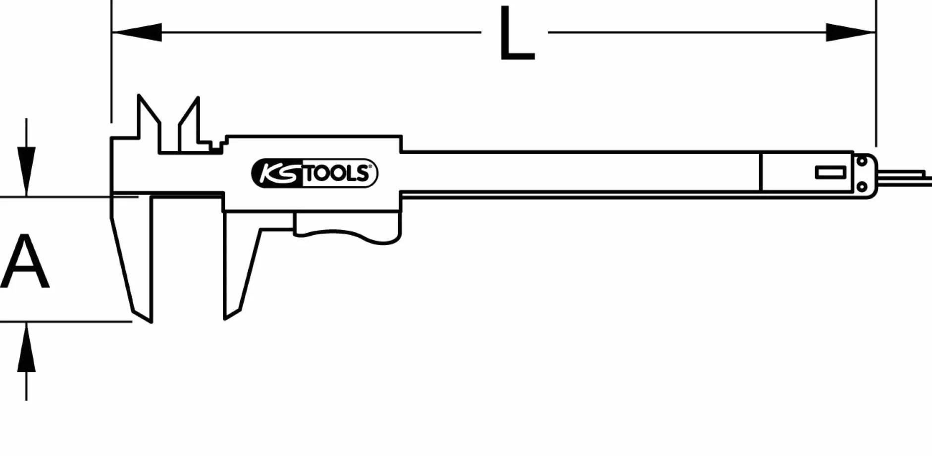 KS Tools 300.0510 Taschen-Messschieber 0-150mm, 235mm