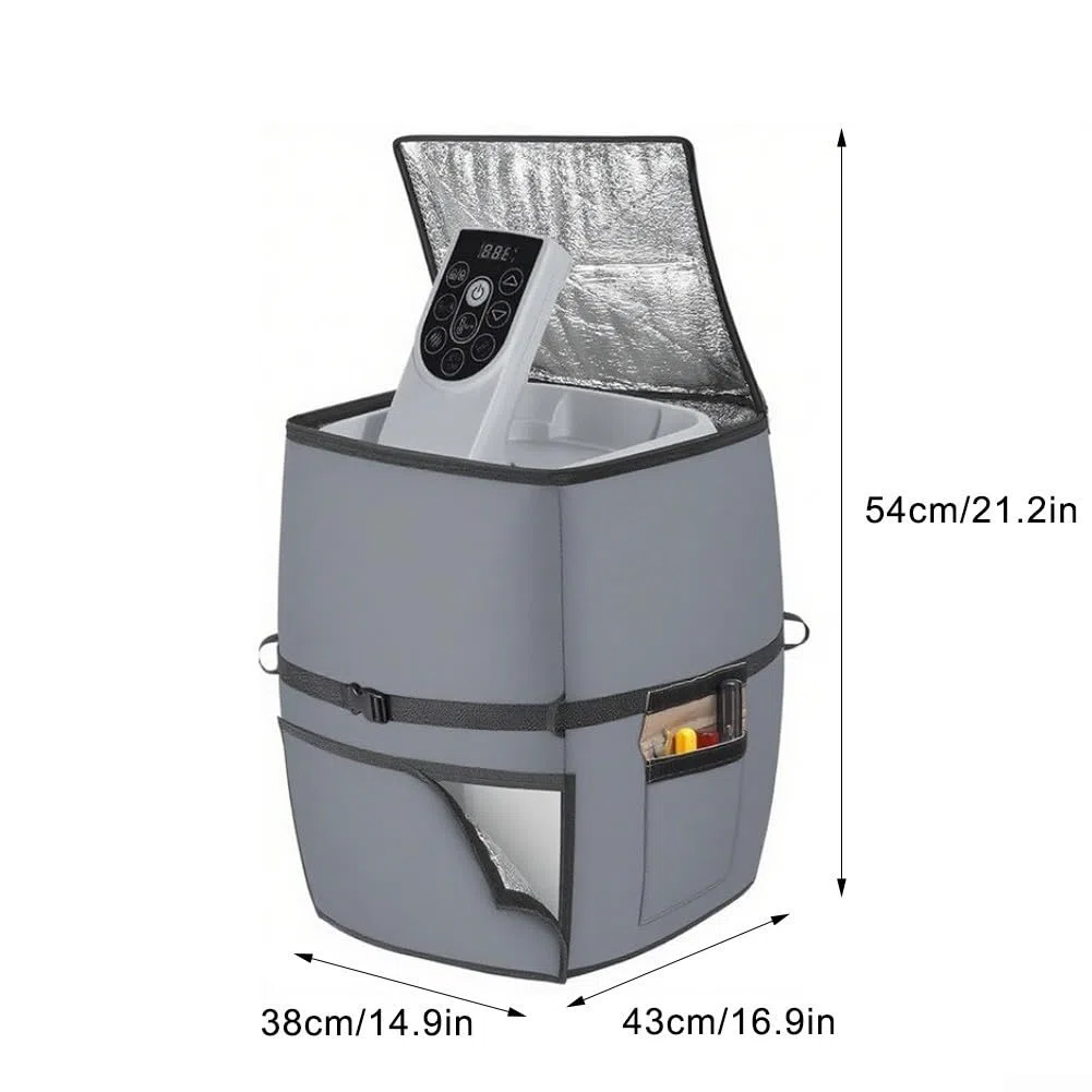 Spa-Heizungspumpenabdeckung, Wannenpumpenabdeckung für Lazy Spa, wasserdicht, staubdicht, isoliert, Schutz, für Wannen-Ausrüstung mit Öffnung oben (grau 43 x 38 x 54 cm)