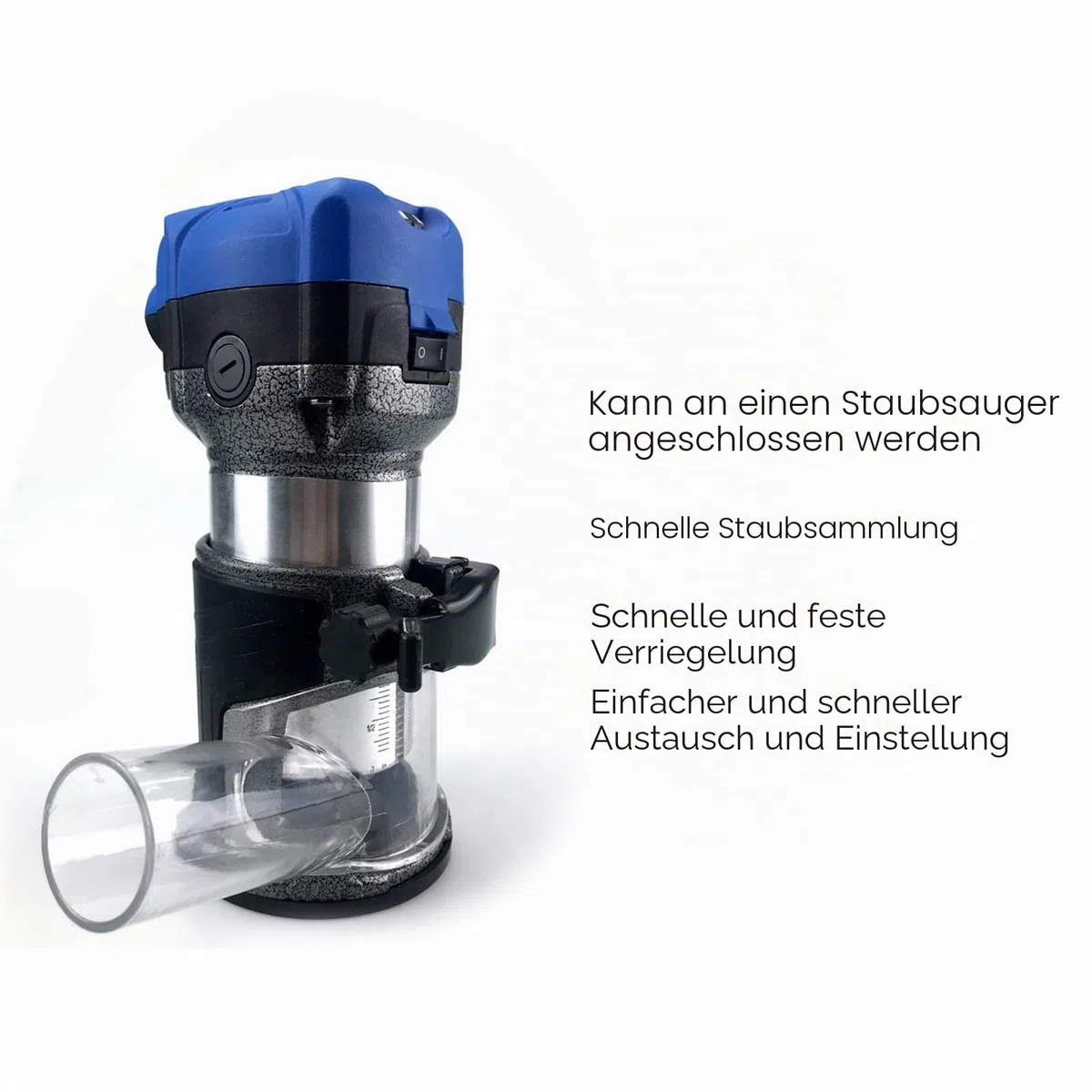 Trimmmaschinenbasis, Tauchfräserbasis aus Aluminiumlegierung Trimmmaschinenbasis mit Schwarzem und Transparentem Kunststoffstaub, Büro-Klebebandspender