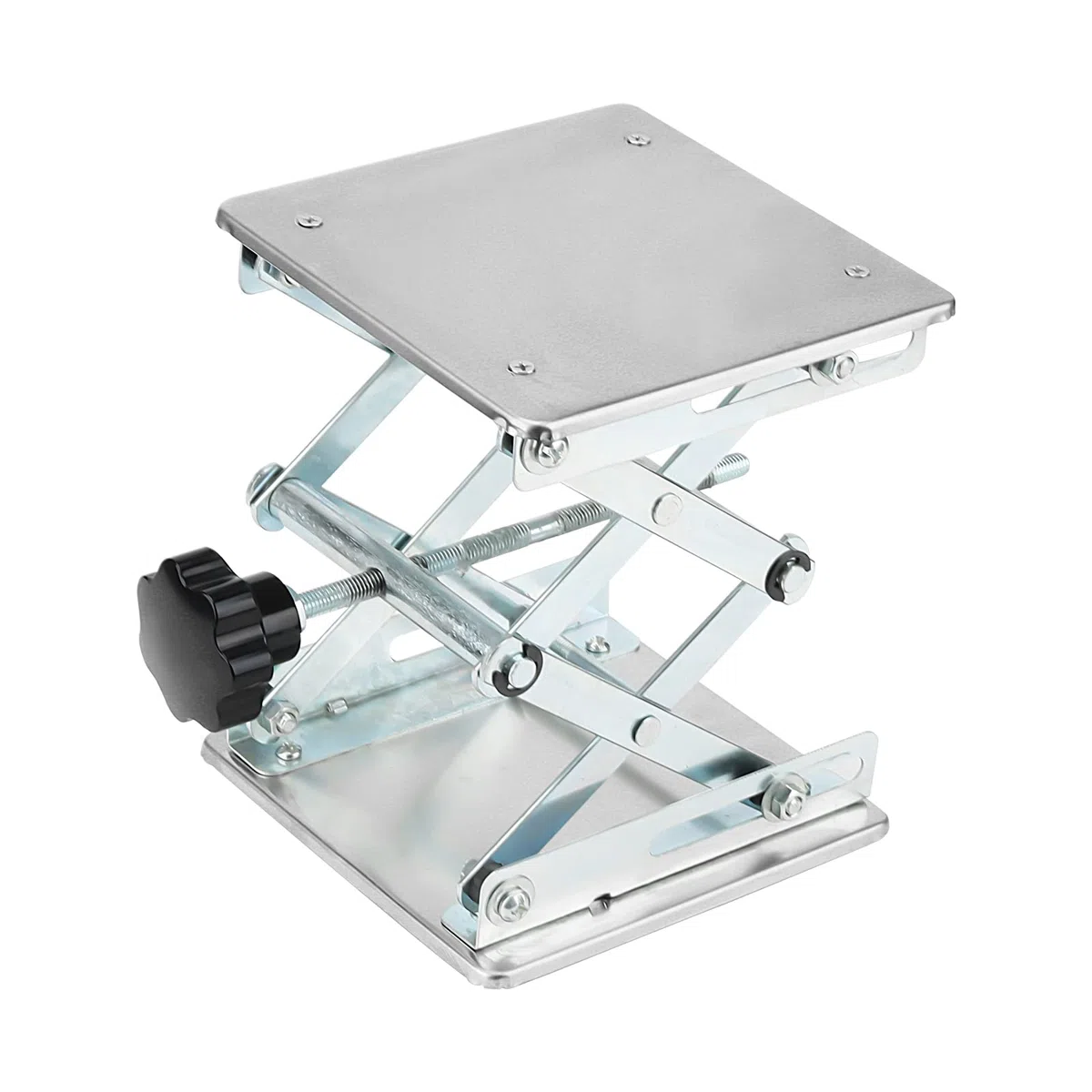 150 x 150 mm Laborscherenwagenheber, Laborwagenständer, Scherenhebebühne Hebebühne Höhe von 75 mm bis 260 mm, 1,2 kg