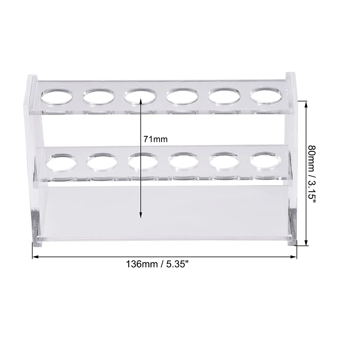sourcing map 2 Stück Reagenzglashalter Rack 6 Wells für 10ml Zentrifugenröhrchen Klar