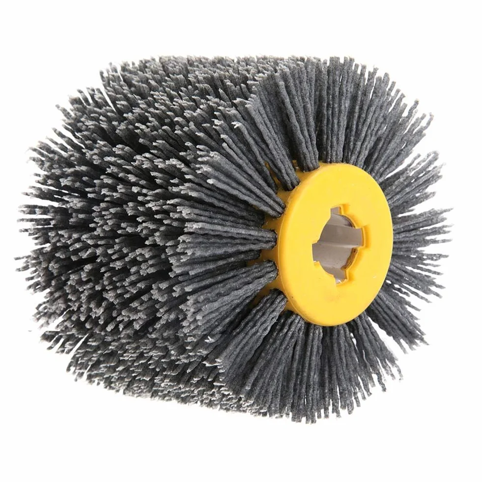 Schleifbürste Nylonbürste Körnung # 240 19 mm Bohrung 120 mm Durchmesser für Holz Polierscheibe Bürstenmaschine Satiniermaschine
