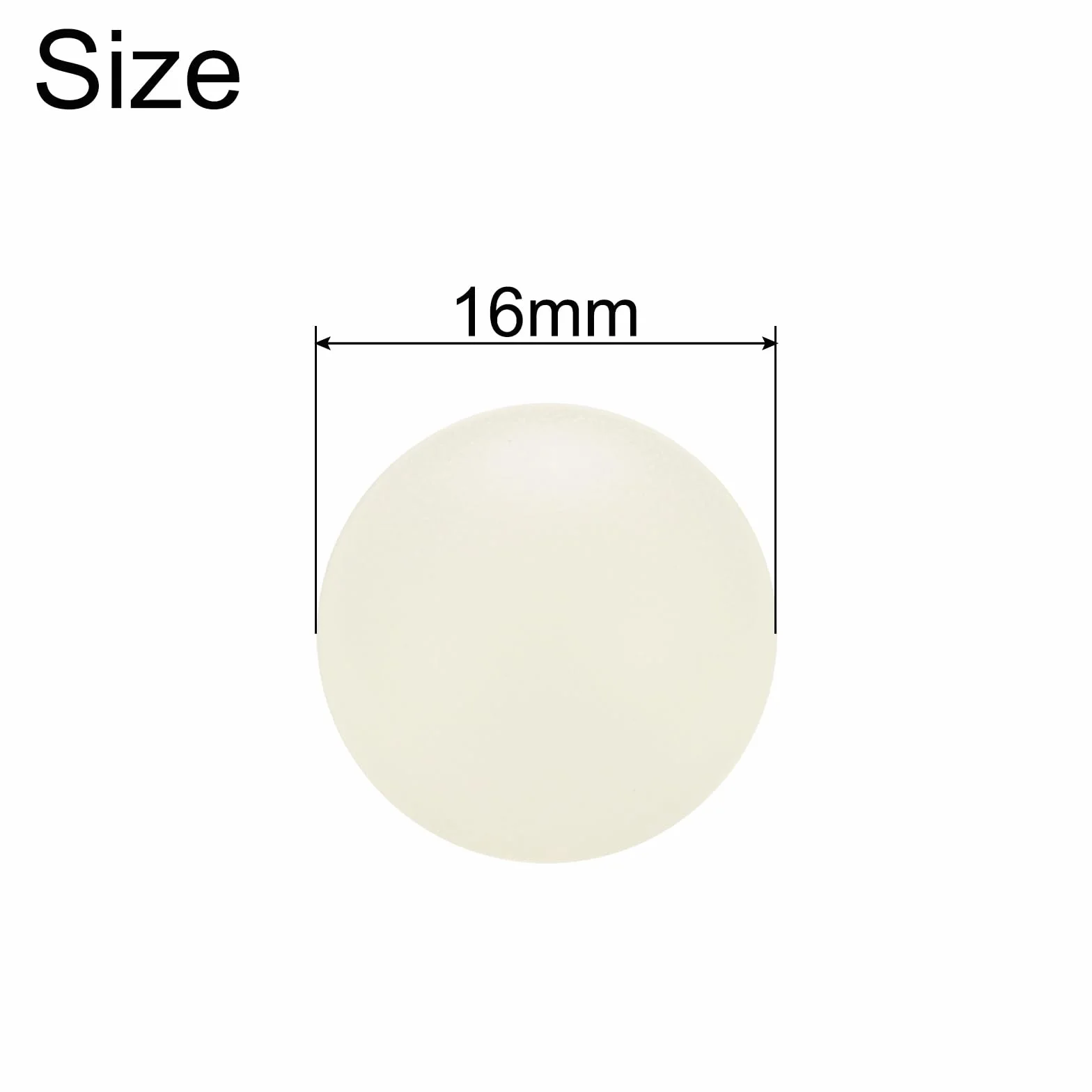 sourcing map Nylon-Kugellagerkugeln, 16 mm, poliert, solide Kugel, G2 Präzision, Weiß, 10 Stück
