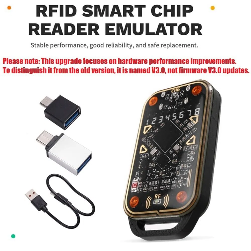 Chameleon Ultra V3.0 RFID Smart Card Emulator NFC Lese- und Schreibgerät 125Khz 13.56Mhz ID IC Tag Kopierer +1XUID Schlüsselanhänger/CUID Karte