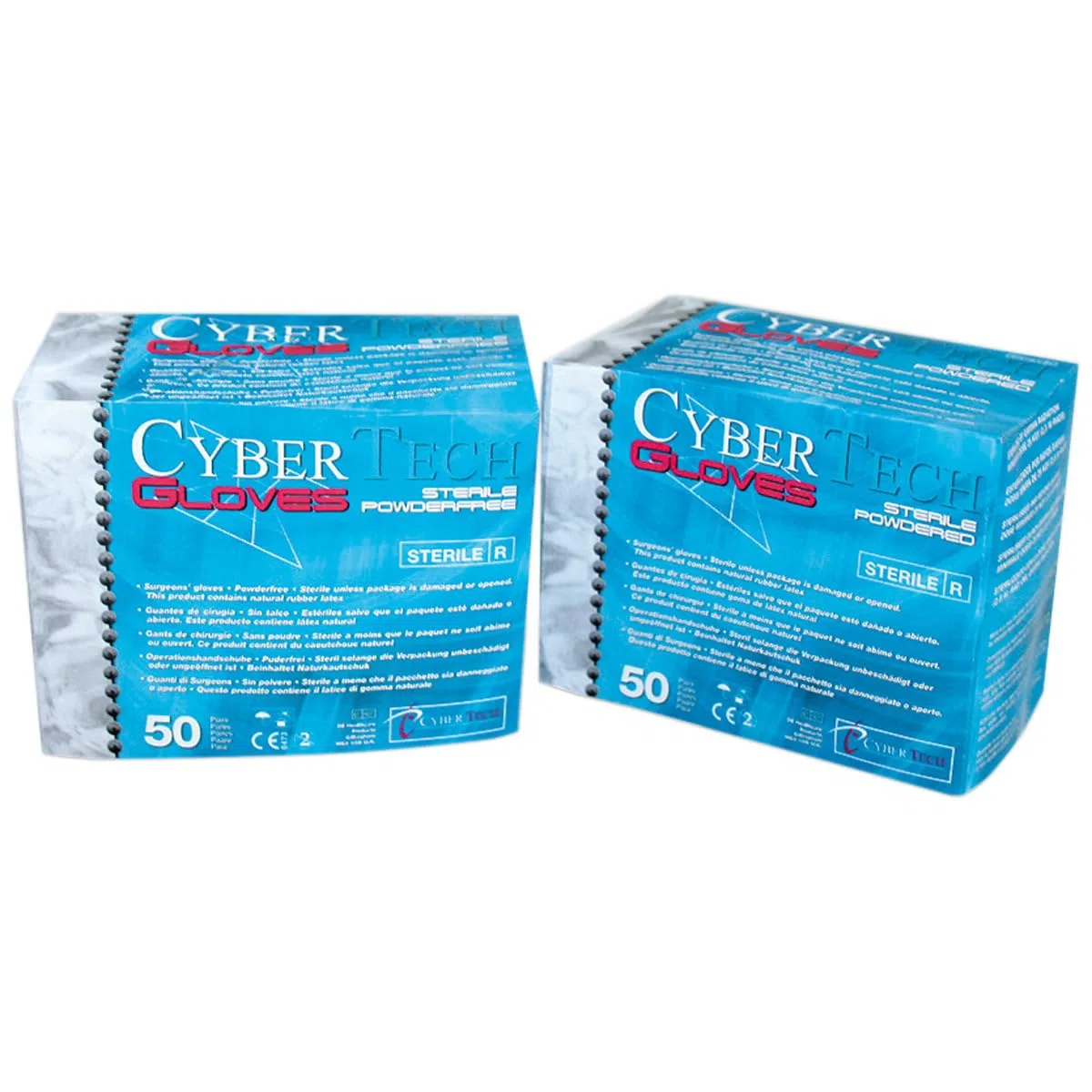 CyberTech - CyberGlove sterile Latex OP-Handschuhe Größe 9, puderfrei (1 x 50 Paar)