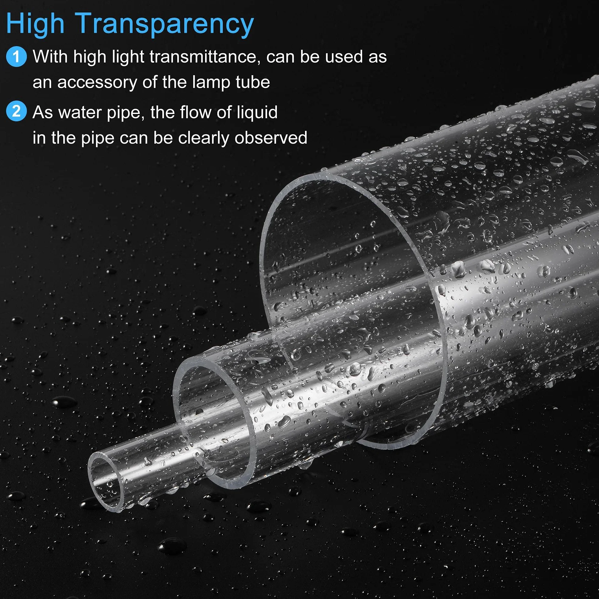 sourcing map PVC Transparent Rohr, Innendurchmesser 105mm Durchmesser 110mm LÄNGE 200mm Acryl Kunststoffrohr für Lampenbau, Stehlampen, Möbel