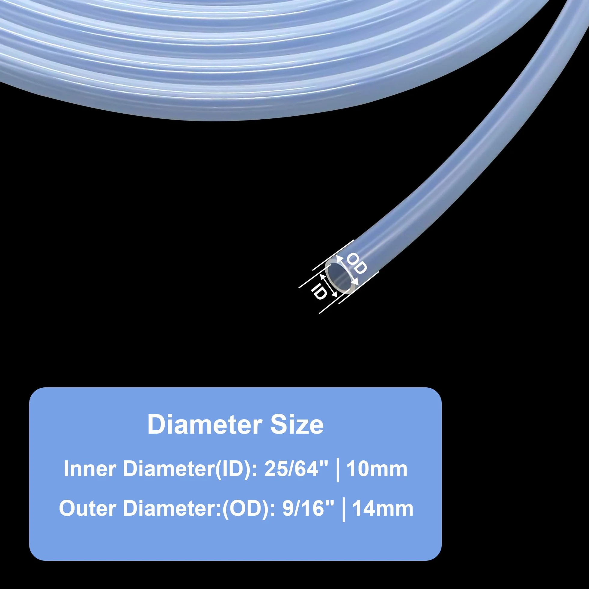 Silikonschlauch 10mm ID x 14mm OD 5 Meter Länge, Lebensmitteltaugliche Schläuche Flexibler Schlauch Klar Wasser Luft Rohre für die Pumpe übertragen