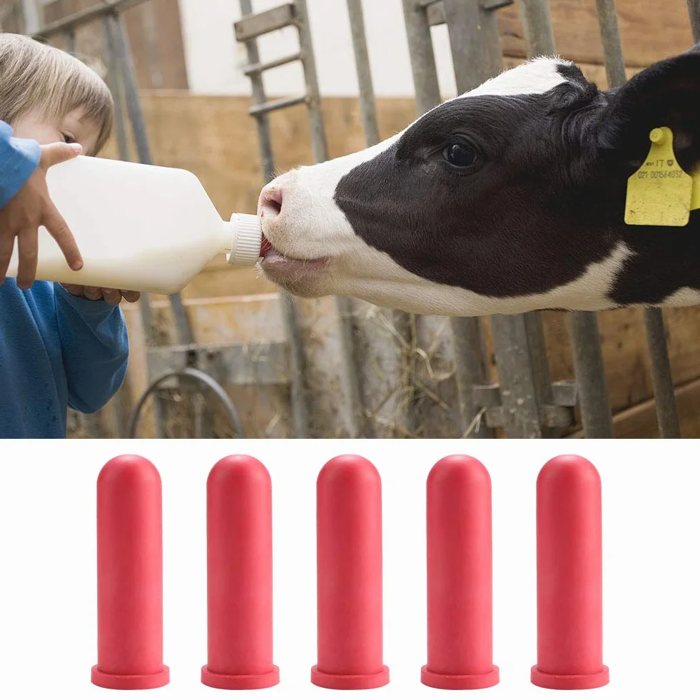 Milch-Trinknippel für Kälber und Nutztiere, 5 Stück, 10 cm, Gummi