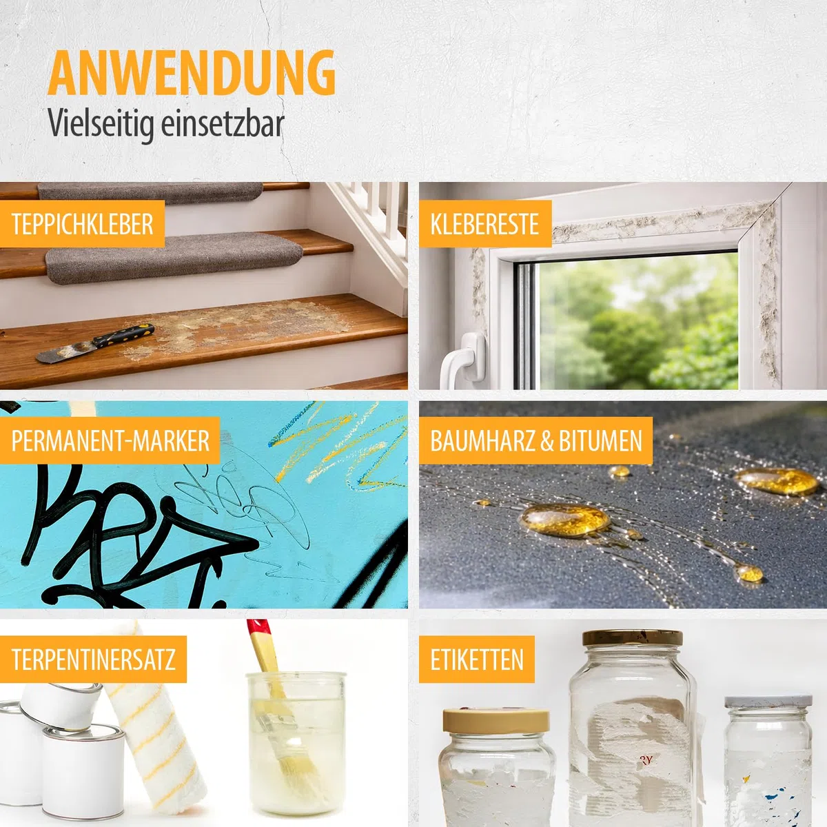 Orangenterpene (100%), 1 L | Klebereste Entferner, Etikettenlöser, Orangenreiniger Konzentrat, Terpentinersatz