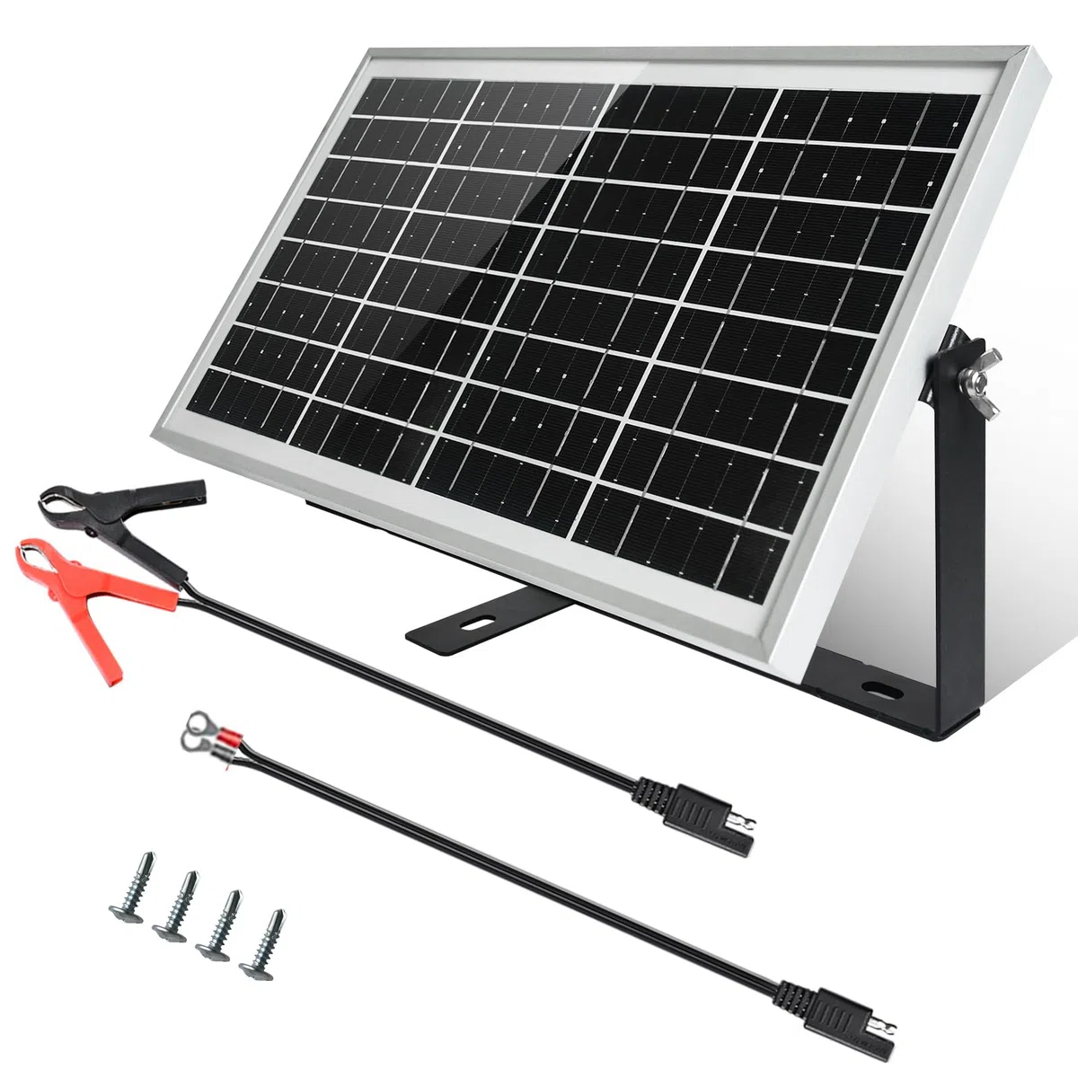 ECO-WORTHY 10W 12V Monokristallines Solarpanel Kit,Solarladegerät für Erhaltungsladung:10W Solarmodul+ Solarladeregler+Solarkabel für 12V Batteries,Wohnmobil,Wohnwagen,Weidezaungerät,Boot