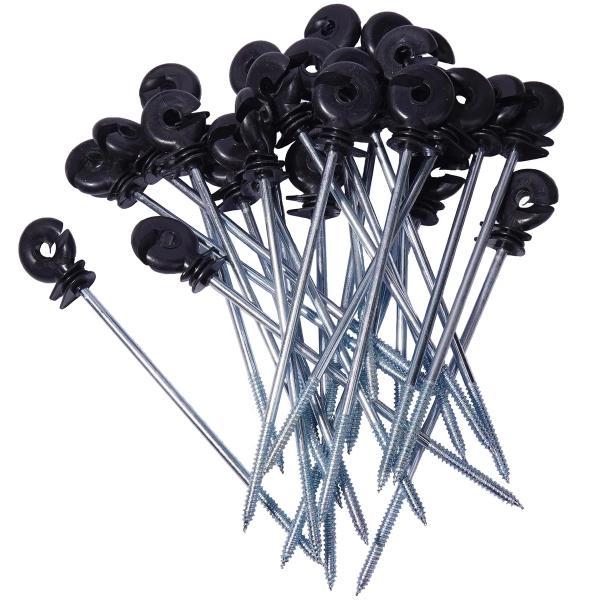 25 Stück Ringisolator, Weidezaun Isolatoren , Pfosten-Holz-Isolator für Holzpfähle, Seil, Weidezaun & Elektrozaun, Abstandisolator 250mm