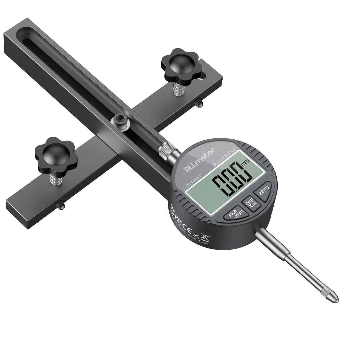 Digitale Tischkreissäge Messuhr 0-20mm, Präzisionsmessung, Anodisierte Aluminiumstangen, Hohe Genauigkeit, Ideale Ausrichtung und Kalibrierung