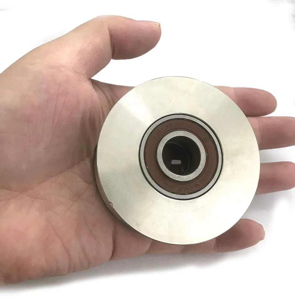 Schwerlast-Türrad, 6,9 cm, 304 Edelstahl, Schiebetorrollenlager, V-Nut-Führung, Riemenscheibe, Schienenschiene, starre Lenkrolle zum Heben von Schwingschiebetor