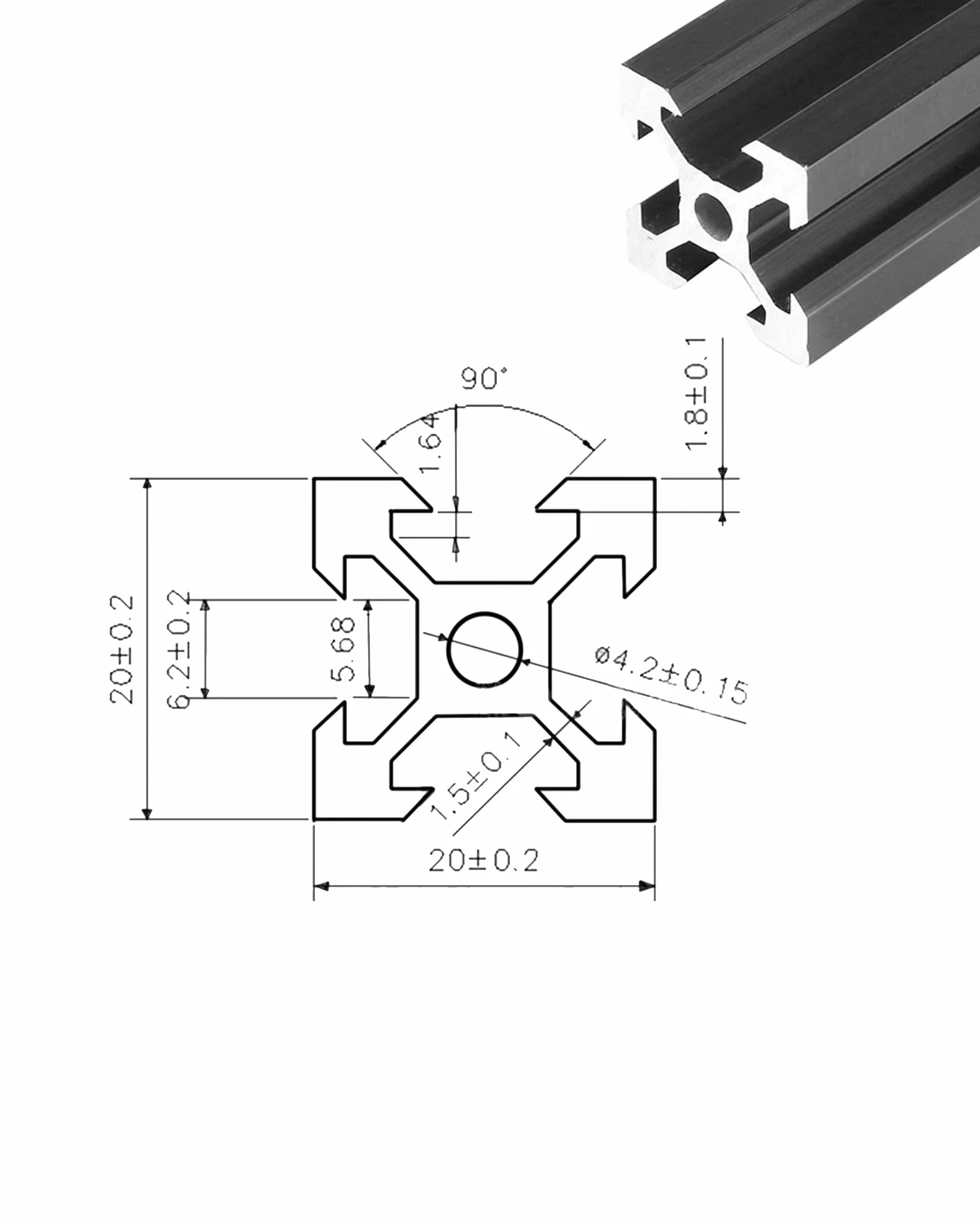4 Stück 2020 V Typ Schwarz Europäischer Standard Eloxierte Linearschiene Aluminiumprofilextrusion für DIY 3D-Drucker und CNC-Maschinen (600mm, 2020 V Typ)