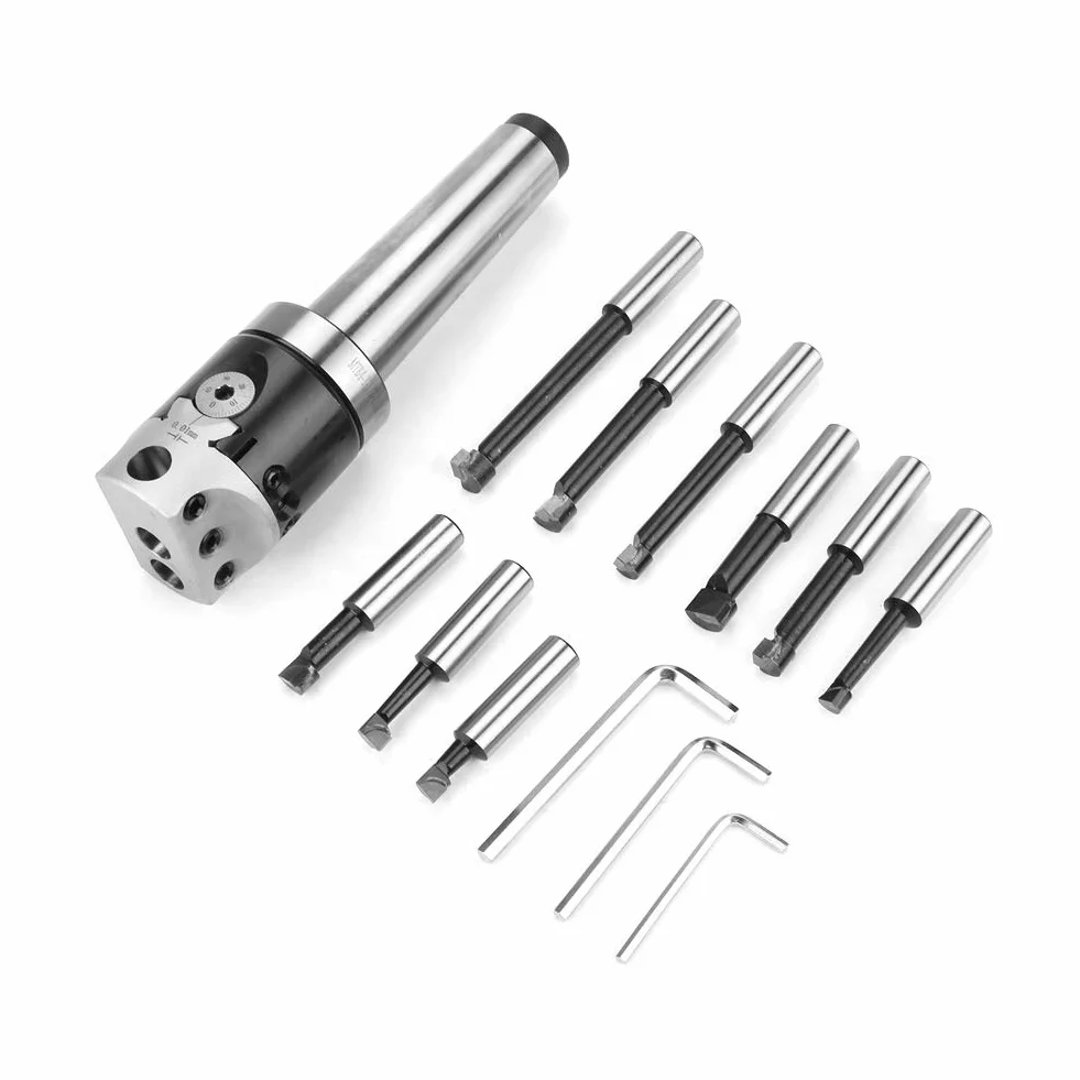 MT4-M16 Fräsmaschine Zubehör Set，F1-12mm Bohrlöcher Aufsteckadapter Set，MT4-M16 Aufsteckadapter/Bohrkopf/Bohrstangen/Schlüssel，zur CNC-Maschine