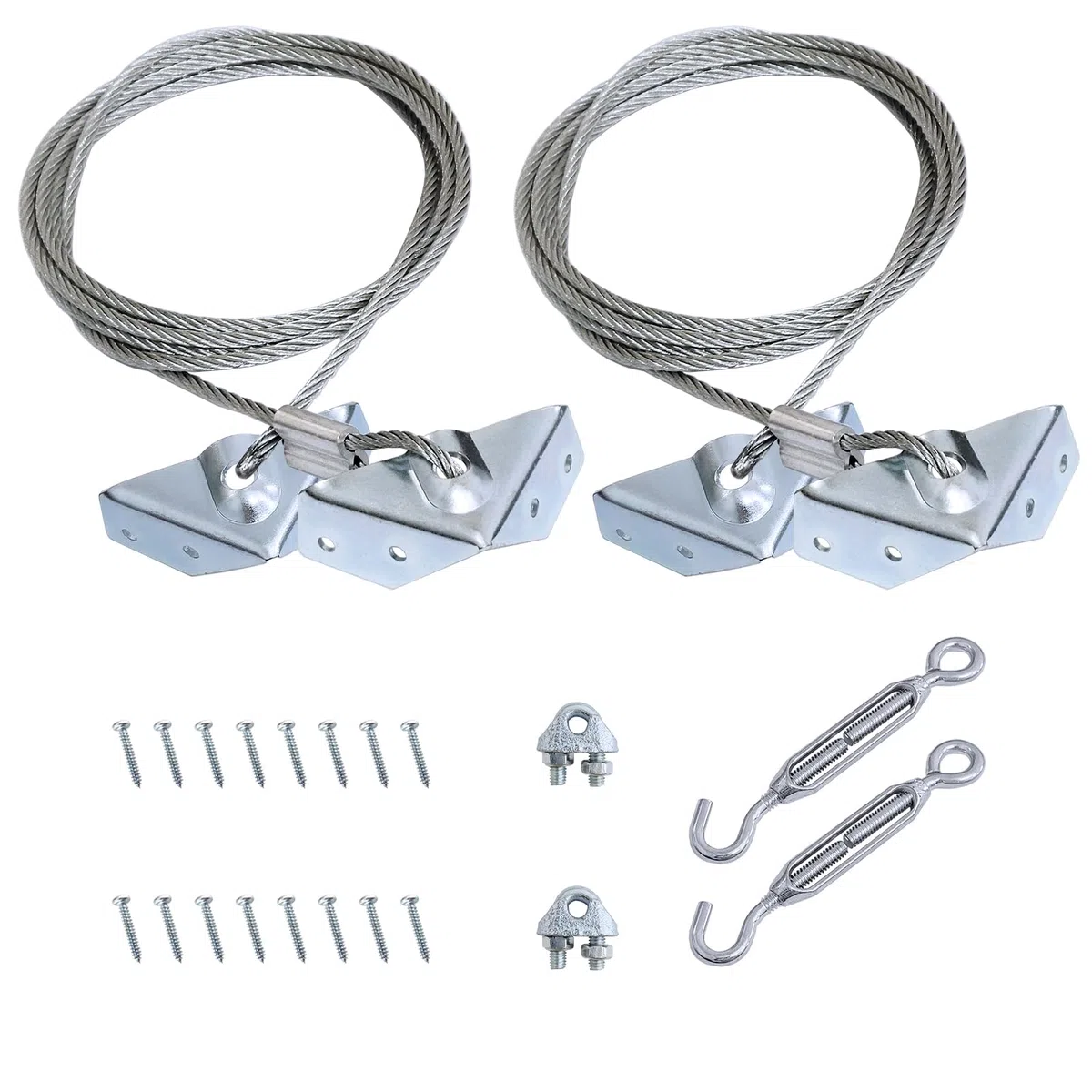 Young Wolf Legierter Stahl, der Anti-Sag Garten Tür Tor Kabel Kits für Outdoor Holz Zaun Tor Unterstützung (2, Silber)