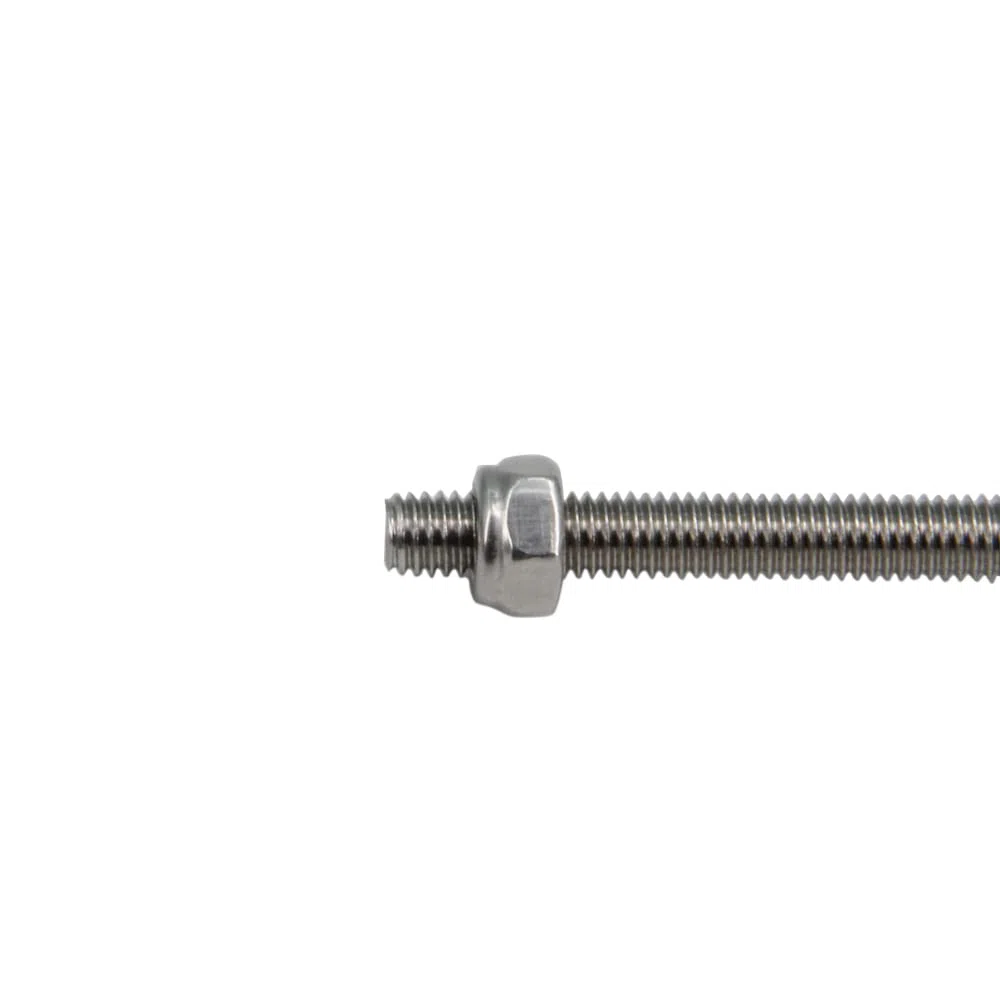 M6x250mm 304 Edelstahl Vollgewindestange, Rechtsgewinde 1mm Steigung mit 20 Stück Sicherungsmuttern, 10 Stück/Packung