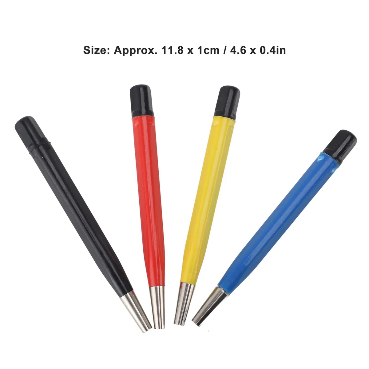 Kikumi 4-teiliges Kratzbürsten-Stift-Set, Vorbereitungs-Schleifbürste Im Stiftstil mit Verstellbaren Spitzen aus Stahl, Messing, Fiberglas und Nylon für die Reinigung von Schmuck, Uhren, Münzen