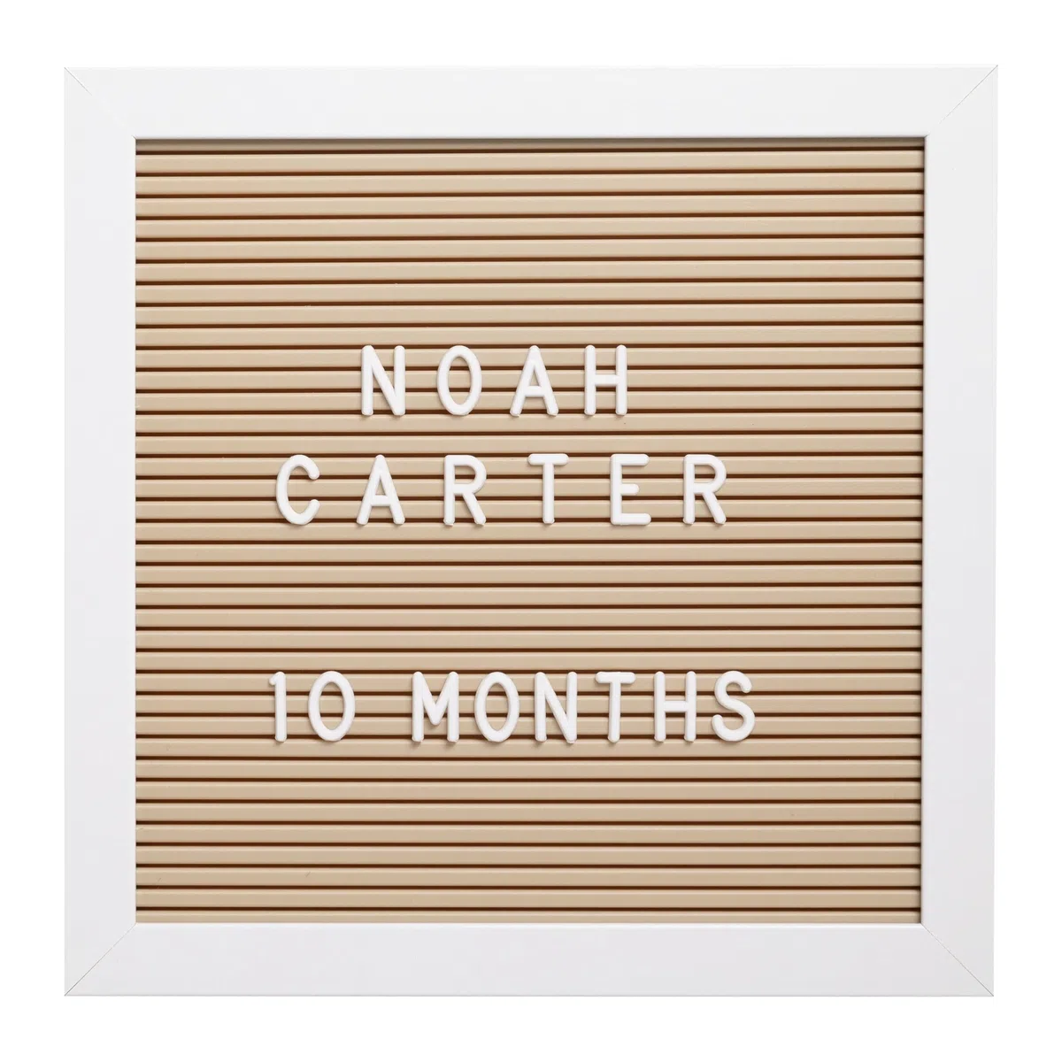 Kate & Milo Letterboard, Taupe, Classic Wooden Letterboard, Baby Keepsake Photo Prop, Taupe Letterboard Keepsake For Meilensteine, Gender Neutral Nursery Decor, Baby Announcement Prop