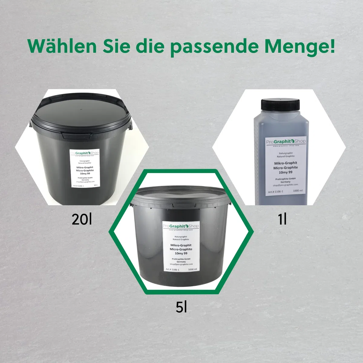 ProGraphite Mikronisierter Naturgraphit I 5 l I schwarz I Graphitpulver I z.B. als Schmiermittel & zur Leitfähigkeitserhöhung I Naturgrafit mit hohem Kohlenstoffgehalt I Mikro-Graphit 99% C