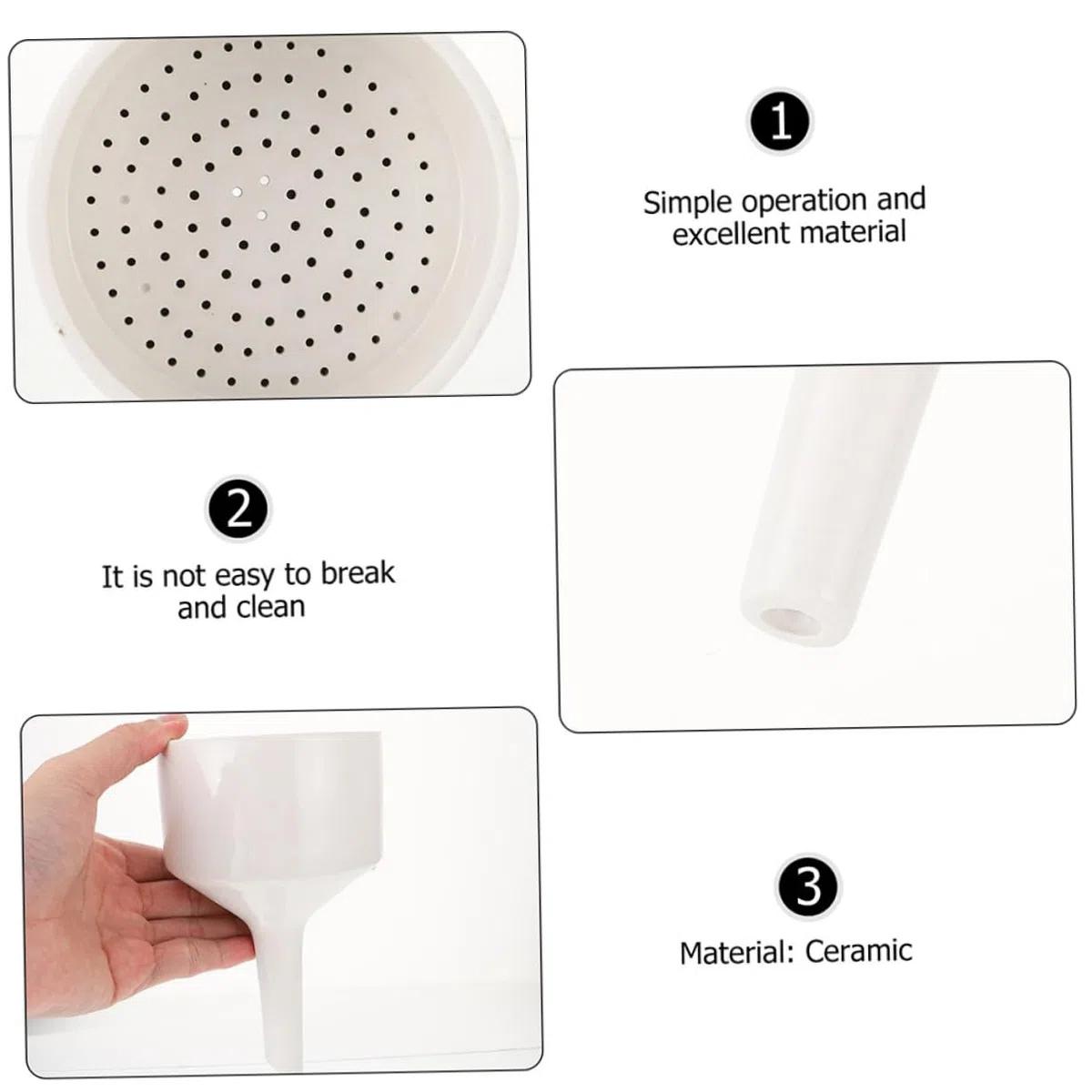 Laborfiltrationstrichter Weiß 2 Stück Keramik Präzises Ausgießen mit Abgeschrägtem Rand und Modernes Design für Studenten und Chemische Experimente