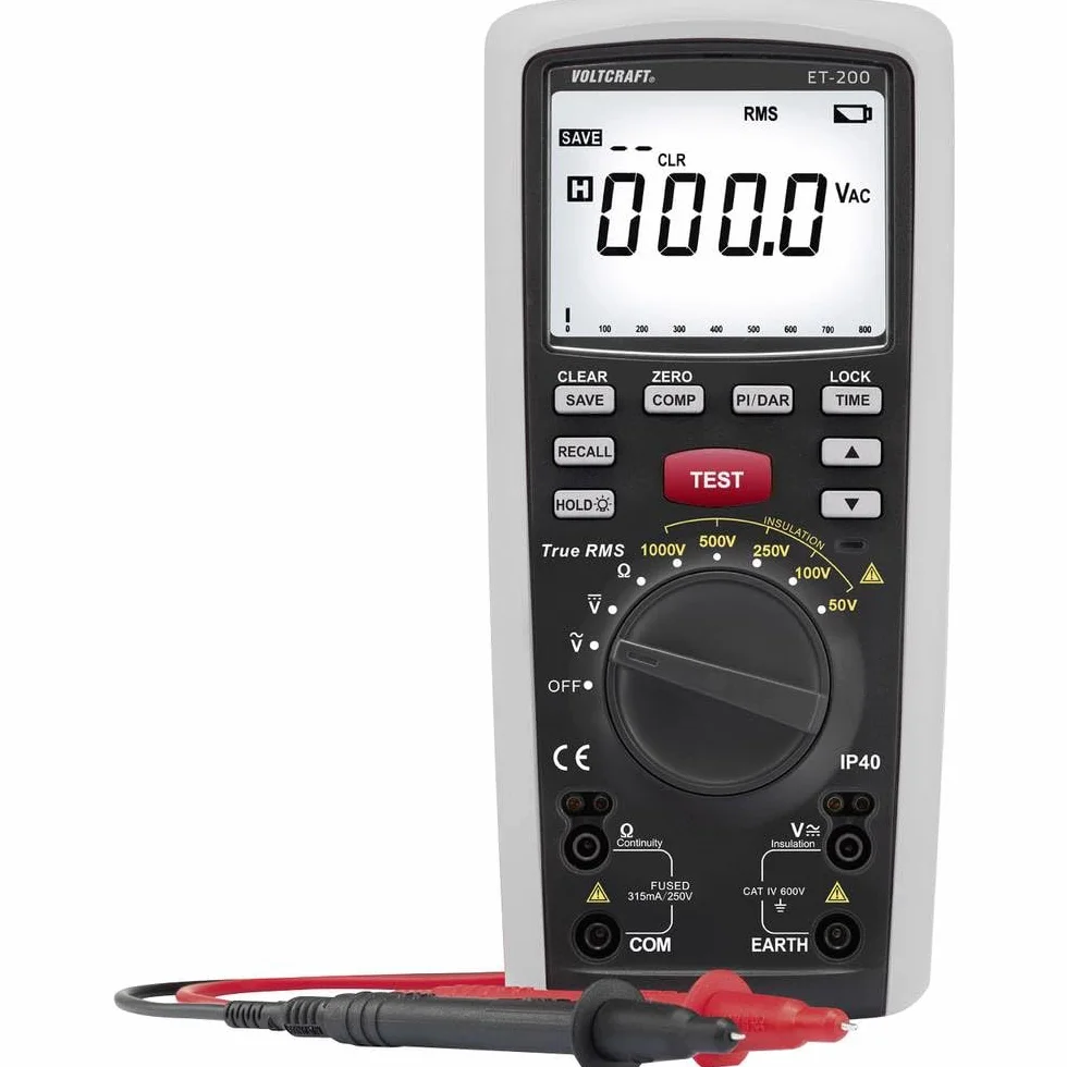 VOLTCRAFT ET-200 Isolationsmessgerät 50 V, 100 V, 250 V, 500 V, 1000 V 20 GΩ