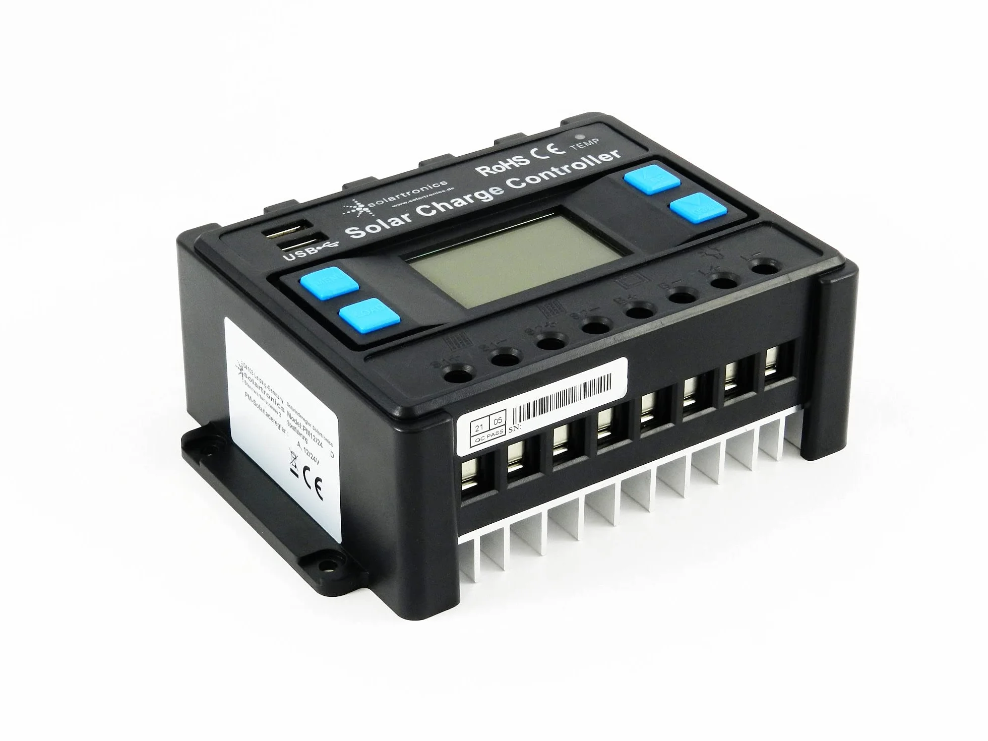 solartronics Laderegler 12V/24V blau 20A 30A 40A 50A 60A Photovoltaik Solarladeregler Solar PV (20A)