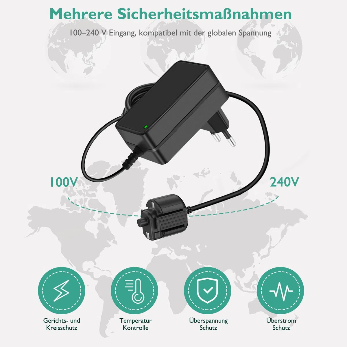 12.6V Ladegerät Kompatibel mit Pool Blaster für Max Li/Max Li CG/Max Li HD/Millennium Li/iVAC 360 Li/Volt FX-8 Li Schwimmzubehör Poolreinigung Netzteil Ladekable