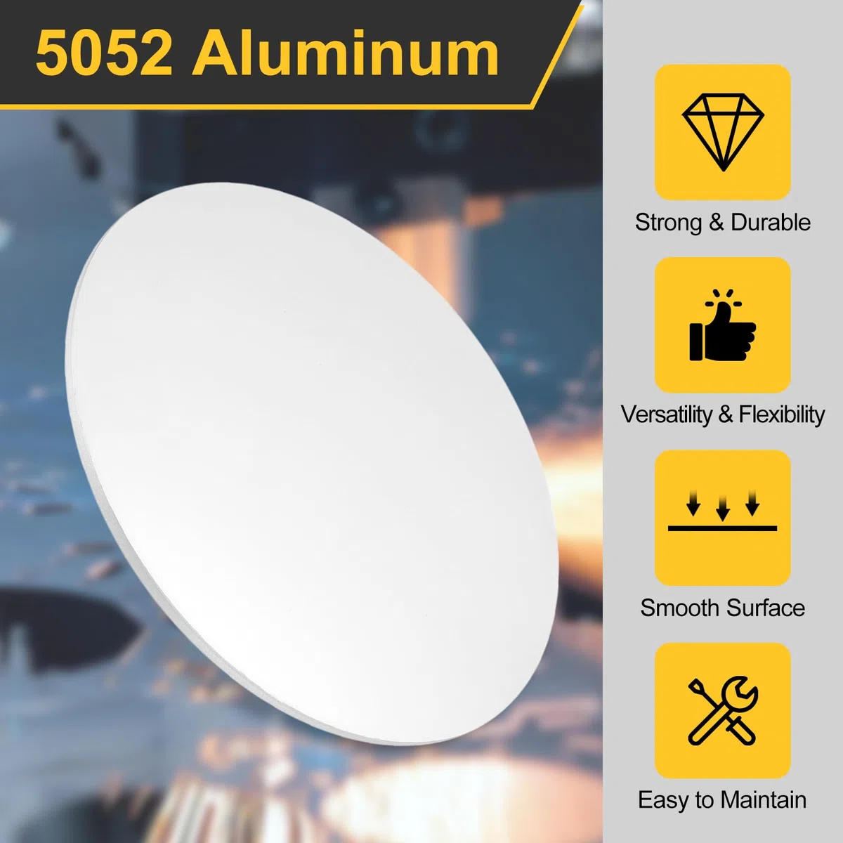 QUARKZMAN 1 Stück Aluminium Platte 250mm x 3mm Runde Aluminiumbleche 5052 Aluminiumscheiben Anhänger Runde Stanzrohlinge Zum Laserschneiden Metallstanzen Schmuckherstellung DIY
