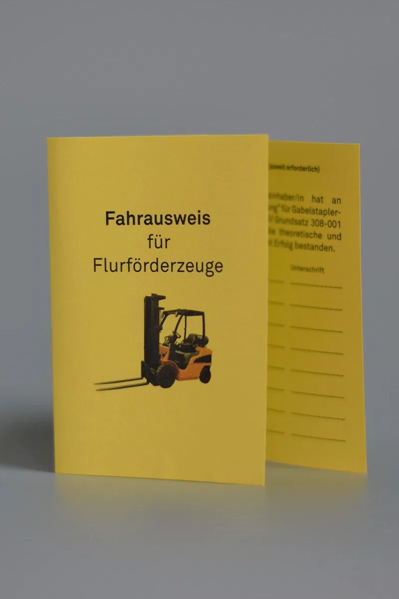 10x Fahrausweise für Flurförderzeuge – Staplerschein/Ausbildungsnachweis für Gabelstaplerfahrer - ohne Logo