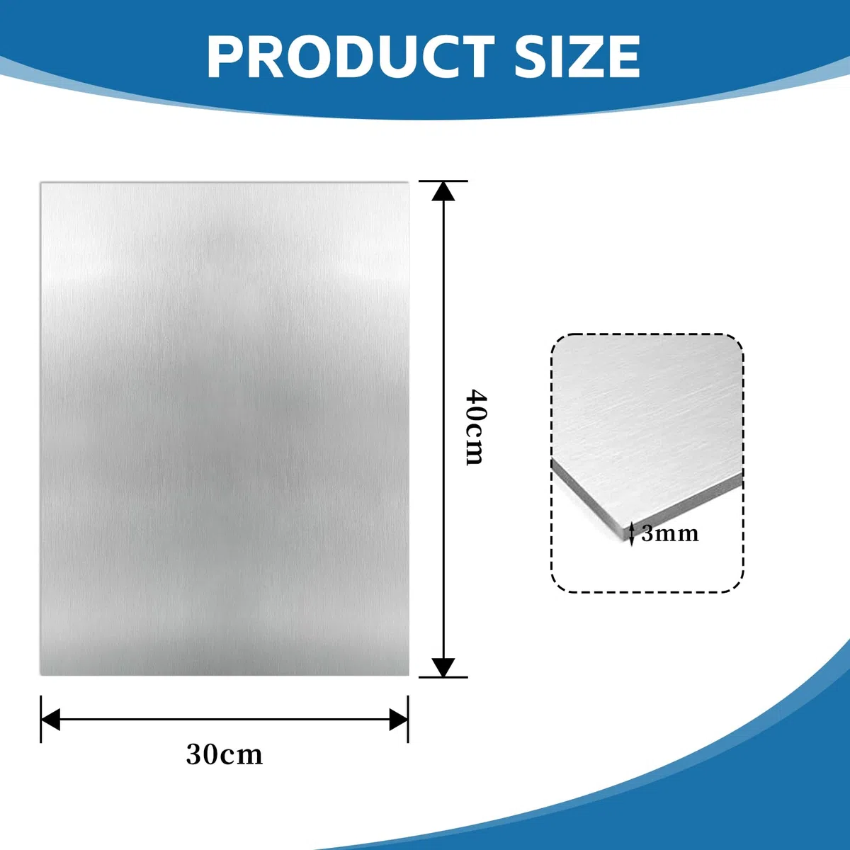 LALAGO Aluplatten, 1 Stück 40cm x 30cm x 3mm Aluminiumblech, Alublech Dicke 3mm, Aluminium Platte mit Schutzfolie, Stanzbleche Übungsplatte für Modellbau Messebau DIY Projektieren Basteln