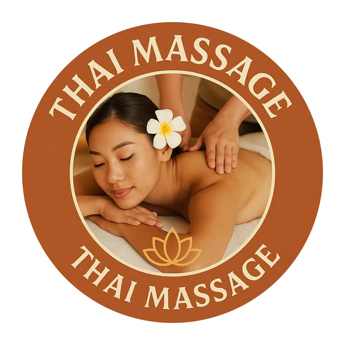 Digitaldruckaufkleber Klebefolie "Thai Massage" nach Wunsch | Größe frei wählbar | Folienaufkleber für ihr Schaufenster, Tür, etc. | DAF-126 (50 x 50 cm)