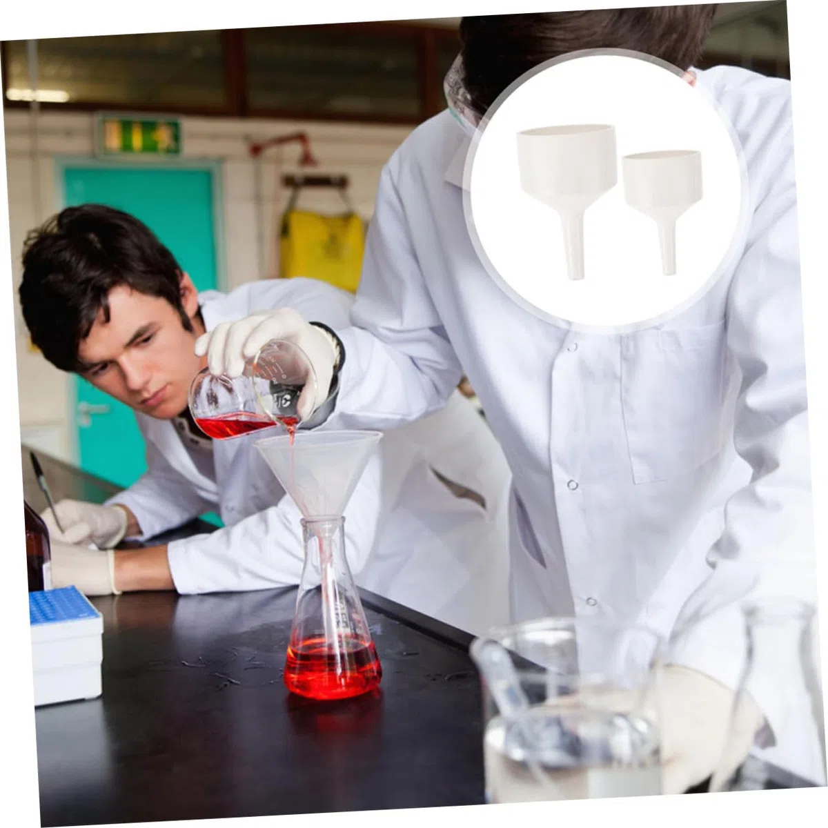 Laborfiltrationstrichter Weiß 2 Stück Keramik Präzises Ausgießen mit Abgeschrägtem Rand und Modernes Design für Studenten und Chemische Experimente
