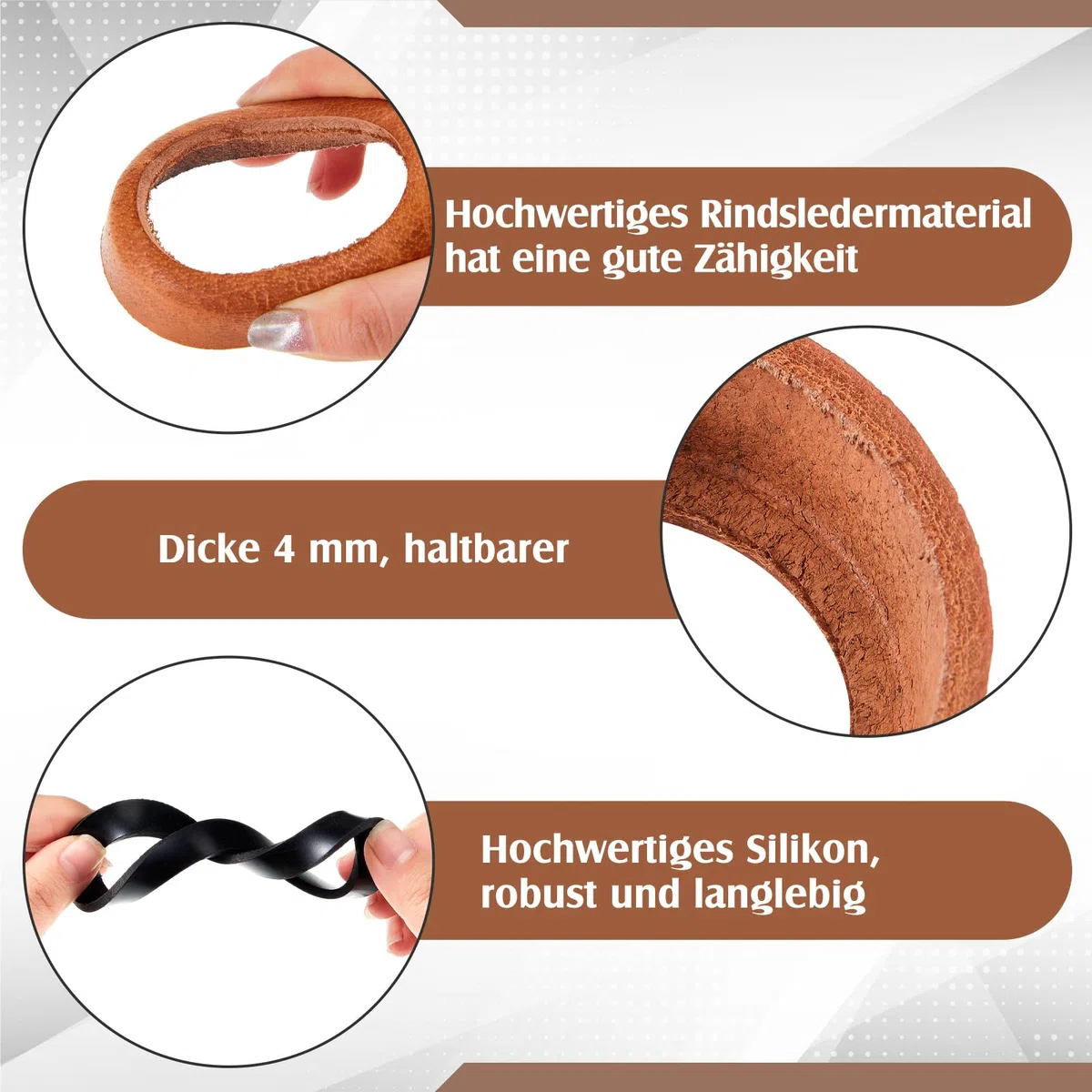 Sinmoe Ersatzkolben für Schwengelpumpen Typ 75 mit Nasenstechventil Bolzen Satz Ledermanschette Dichtungsring Kolben Komplett Wasserpumpen Ersatzteile Pumpendichtung Handpumpen Gartenpumpe(Grau)