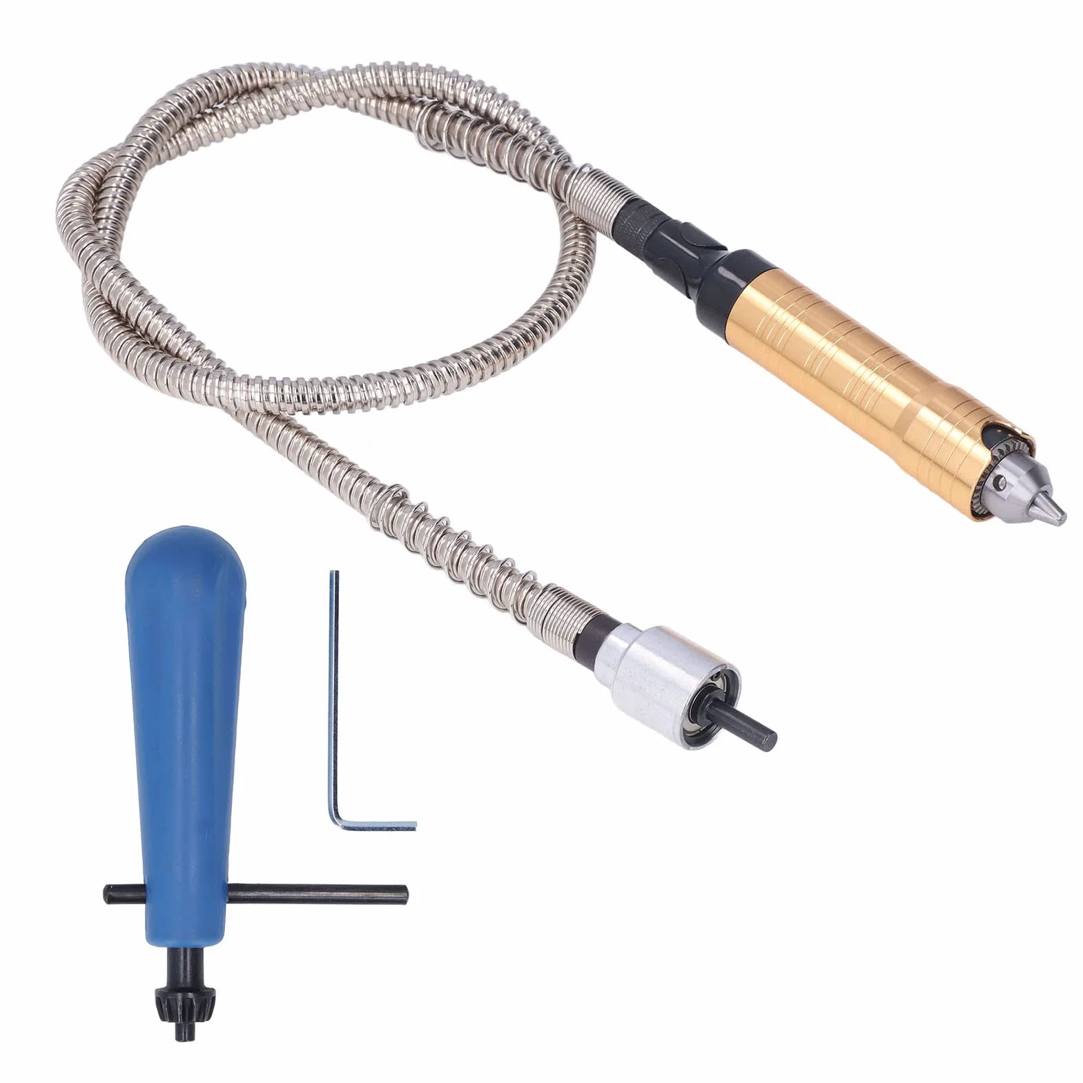 Flex Wellen VerläNgerungsfutterschlüSsel, Flex-Schaft-VerläNgerungsfutter-Adapter, Biegsame Welle, Rotierender Schleifer Fortschrittlicher Flexibler Aufsatz FüR Elektrische Bohrmaschine