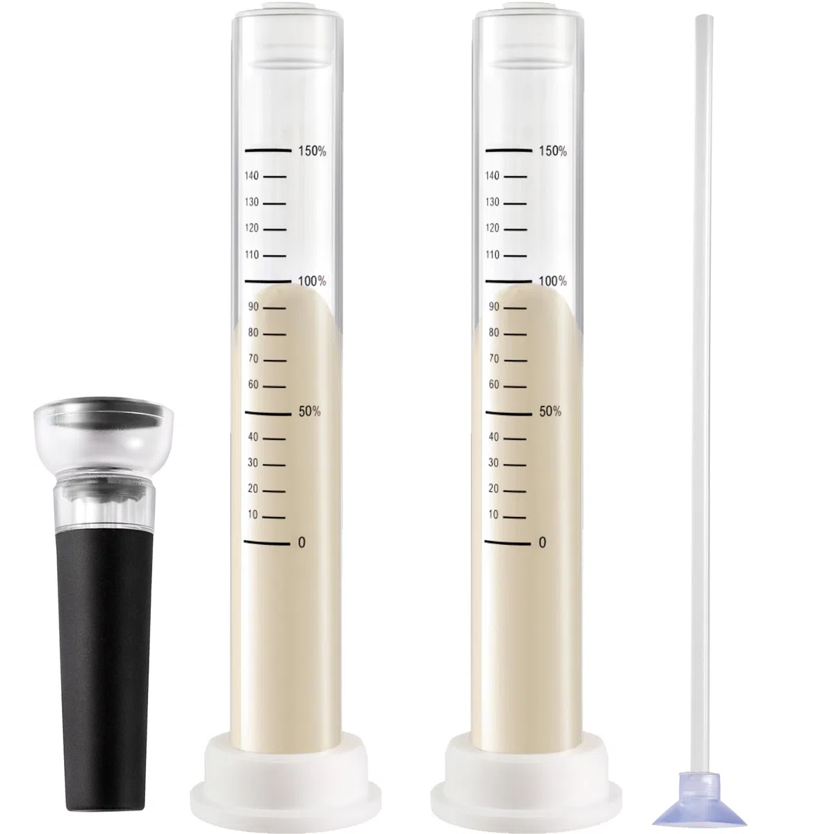 Aliquot Method Jar Sauerteig Fermentation Tracker - 2 Pack Objektive Messung des Teigaufgangs, Geschenk für Bäcker, Brot-Proofing​, Anfänger mit Füllpumpe, Entladeapplikator, Silikonbasis, Deckel
