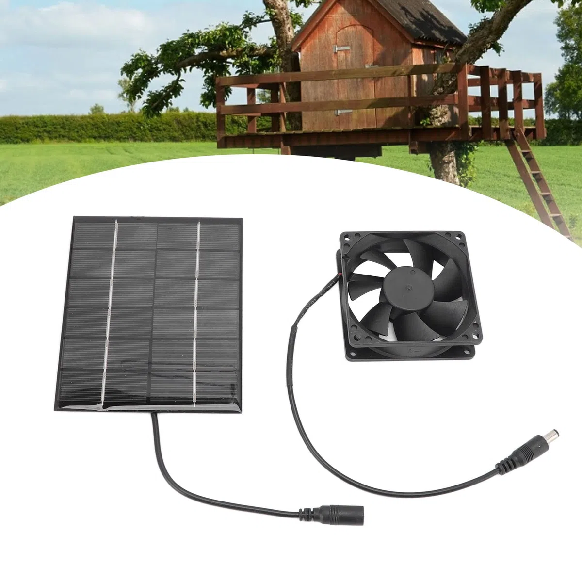 2W Solarventilator ÜBerragende Leistung, 6V Wasserdichter Solarpanel Mit LüFter Kit Tragbarer Solarbetriebener Abluftventilator FüR Camping Caravan Yacht GewäChshaus