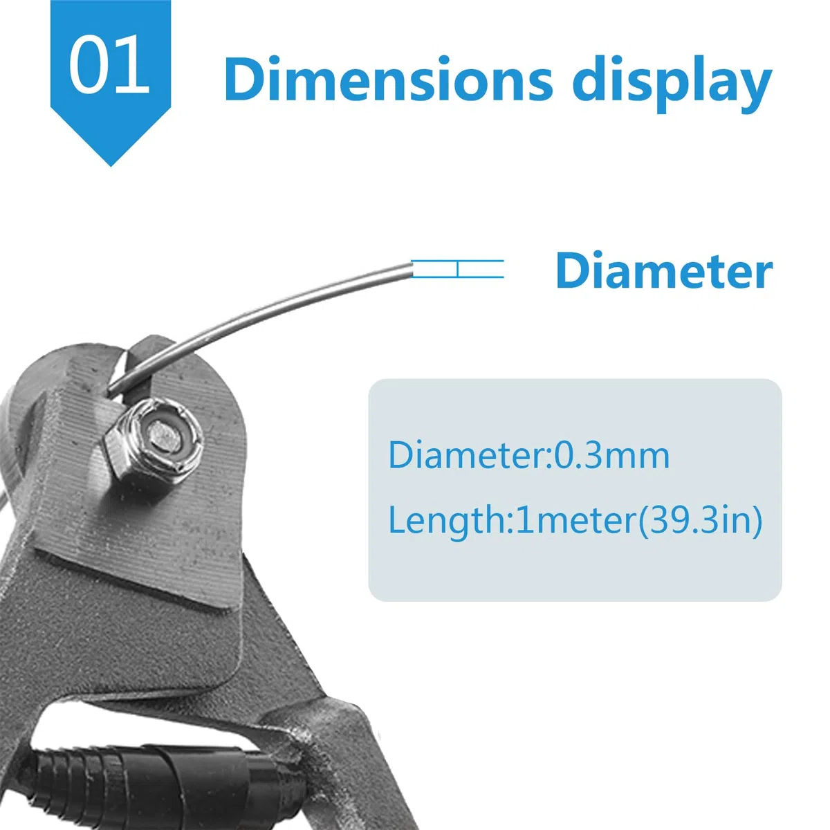 Elastischer Nitinol-Gedächtnisstahldraht, Nitinoldraht, vortrainierter Nitinol-Formgedächtnisdraht, geeignet for Standardteile, 1 Meter lang, Durchmesser: 0,3 mm(Diameter:0.3mm)