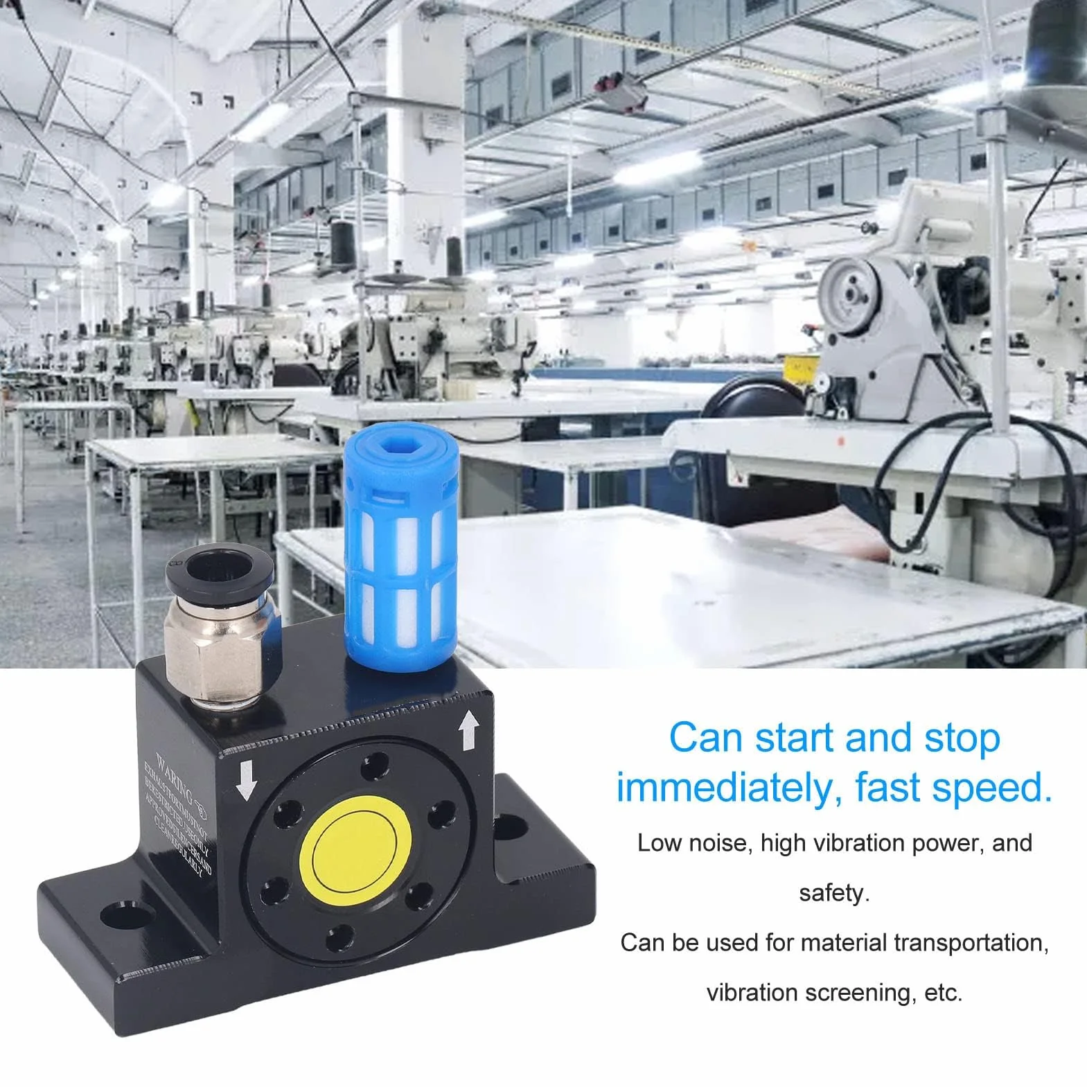 Pneumatischer Turbinenvibrator G1/8 Zoll Luftturbinenoszillator mit Einstellbarer Frequenz Geräuscharm für Industrielle Anwendungen Vibrationsgerät