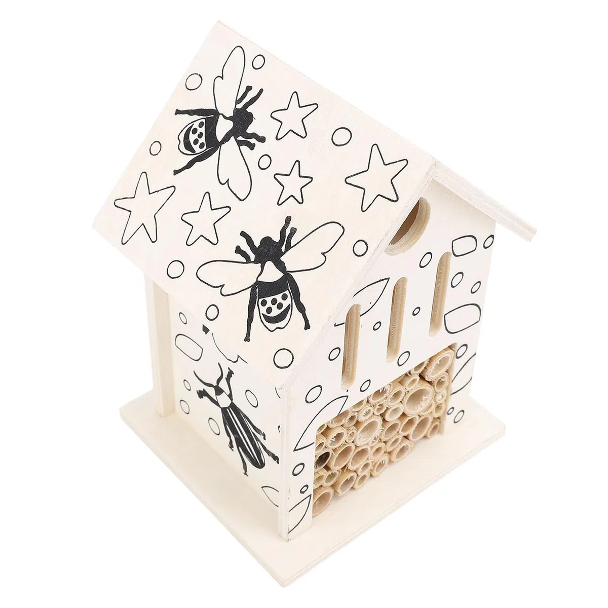 CHICIRIS Bienenhaus aus Holz: Bienenhotel lockt sanfte Bestäuberbienen in Ihren Garten. Sicheres Bienenhaus aus Holz für Solitärbienen.