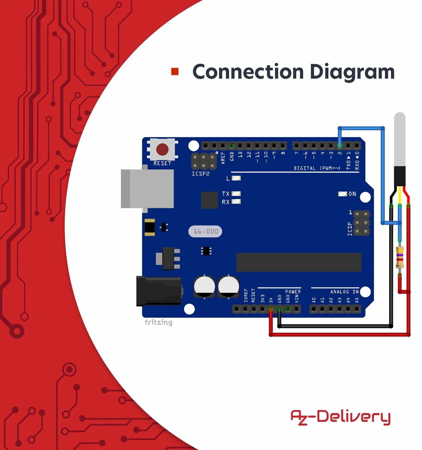 AZDelivery 5 x DS18B20 3M Kabel digitaler Edelstahl Temperatursensor Temperaturfühler, wasserdicht kompatibel mit Arduino und Raspberry Pi inklusive E-Book | kompatibel mit Shelly Temperatursensor